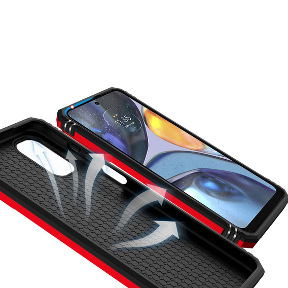 Husă blindată pentru Motorola Moto G22, CamShield Slide, roșu