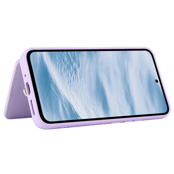 Husa pentru Samsung Galaxy S23 FE, Leather Flower Card Slot, violet