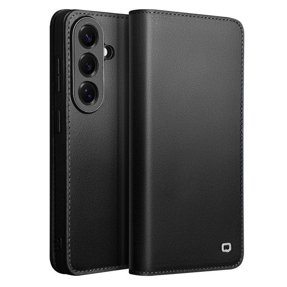 Husă din piele Qialino pentru Samsung Galaxy S26 Plus, negru
