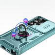 Husă pentru Samsung Galaxy S25 Ultra, KickStand Camera Lens, albastru