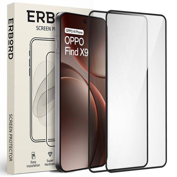 2x sticlă temperată ERBORD 3D pentru Oppo Find X9