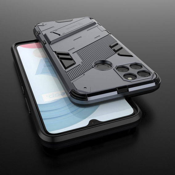 Husa pentru Realme C21Y/C25Y, Military kickstand, albastru
