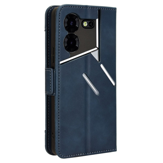 Cu clapetă pentru Tecno Pova 5 Pro 4G, Card Slot, albastru