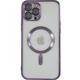 Husă pentru iPhone 12 Pro, Electro MagSafe, violet + Sticlă pentru ecran