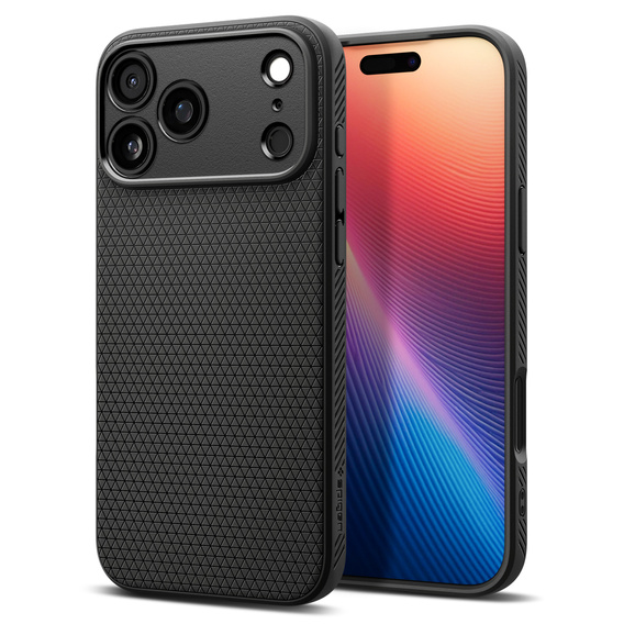 Carcasă Spigen Liquid Air pentru iPhone 17 Pro, negru mat