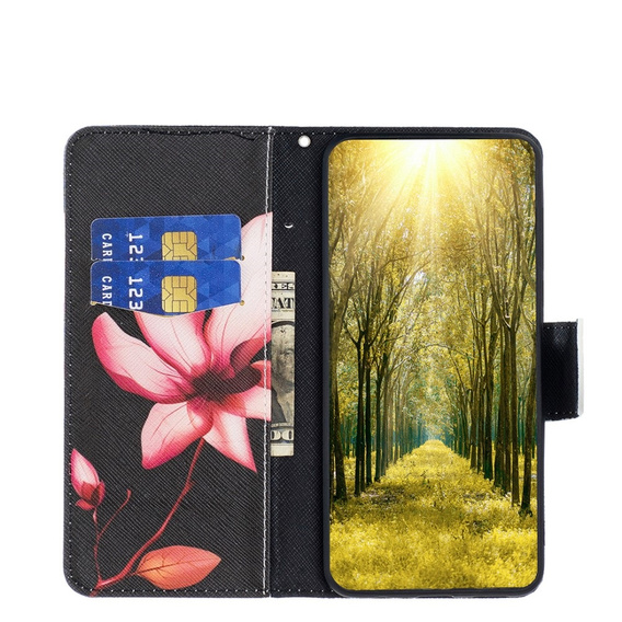 Cu clapetă pentru Xiaomi Redmi Note 13 Pro 5G, Wallet, Lotus negru