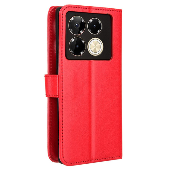Cu clapetă pentru Infinix Note 40 Pro Plus, Crazy Horse Wallet, roșu