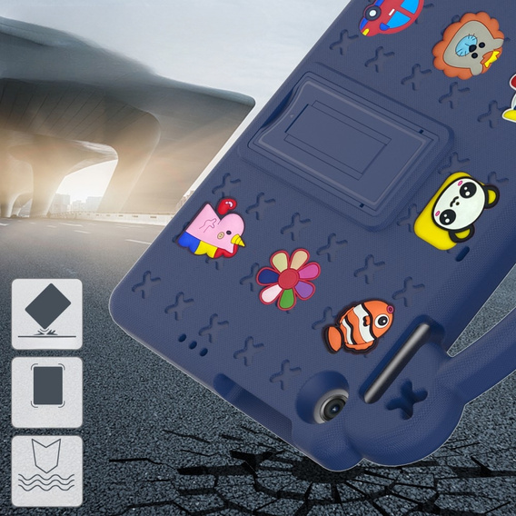 Husă pentru copii pentru Lenovo Tab M10 10.1 Gen 3 TB-328FU/TB-328XU, Cute Patterns, cu suport, albastru închis