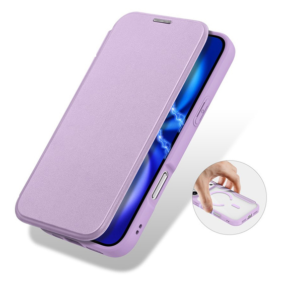 Husă Dux Ducis pentru iPhone 17 Pro, Skin X Pro, cu clapetă, pentru MagSafe, violet