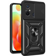 Husă blindată pentru Xiaomi Redmi 12C, CamShield Slide, negru
