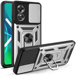 Husă blindată pentru Oppo A17, CamShield Slide, de argint