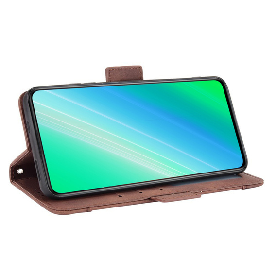 Cu clapetă pentru Motorola Moto G13 4G / G23 4G, Card Slot, maro