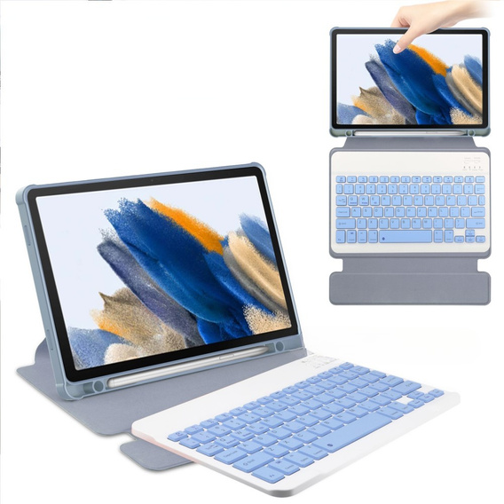 Husă pentru tastatură pentru Samsung Galaxy Tab A9+, Rotary 360° Leather, violet