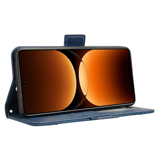 Cu clapetă pentru Realme GT 7 Pro, Card Slot, albastru închis