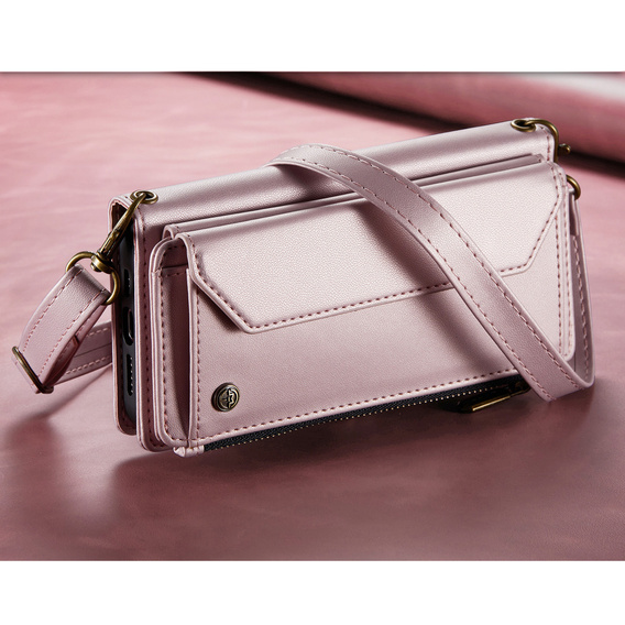 Husă din piele CASEME RFID pentru Samsung Galaxy S26 Ultra, roz