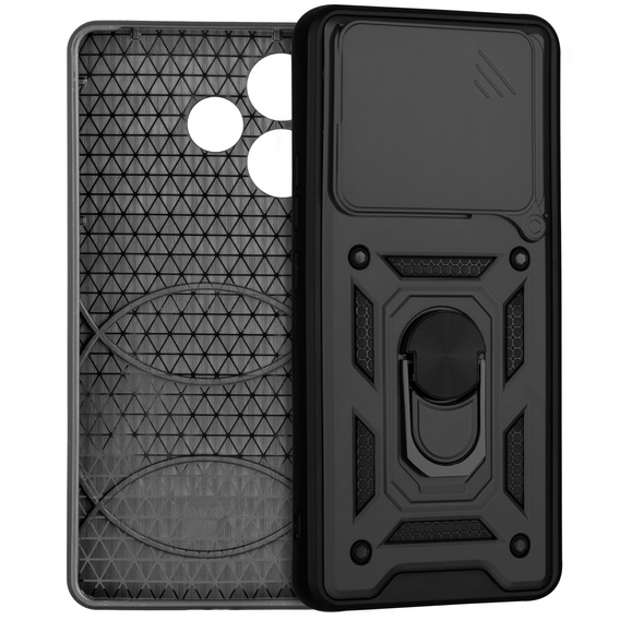 Husă blindată pentru Oppo A5 Pro 5G, CamShield Slide, negru
