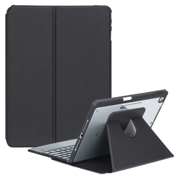 Husă pentru tastatură pentru iPad 11" 2025 A16 (11 gen.) / iPad 10.9" 2022 (10 gen.), Rotary 360° Leather, negru