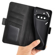 Cu clapetă pentru Nothing Phone 3a, Leather Wallet, negru