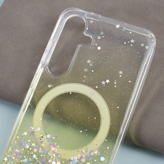 Husă pentru Samsung Galaxy S24, Glittery, pentru MagSafe, galben