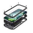 Husă pentru iPhone 13, R-JUST CamShield Slide, armată, negru