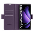 Husă pentru Oppo Reno 13F / Oppo Reno 13FS, ERBORD Glossy Litchi, portofel cu clapetă, violet