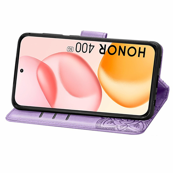 Cu clapetă pentru Honor 400 5G, Butterfly, violet