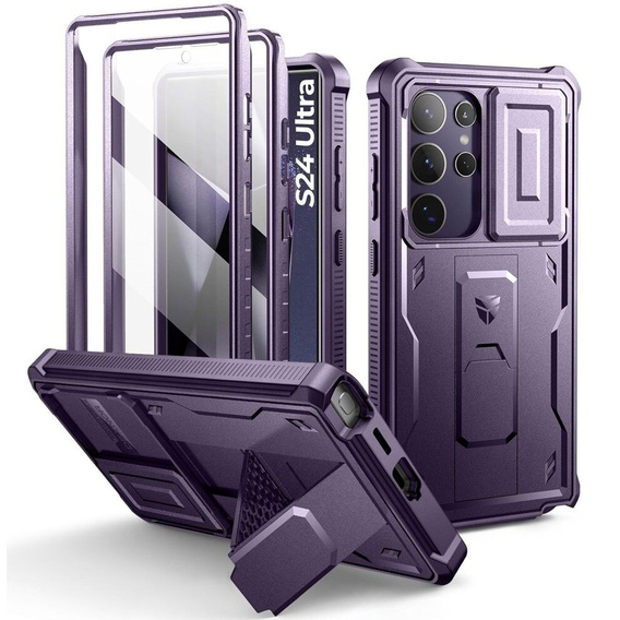 Husă blindată pentru Samsung Galaxy S24 Ultra, Dexnor Full Body (Two Frames), violet