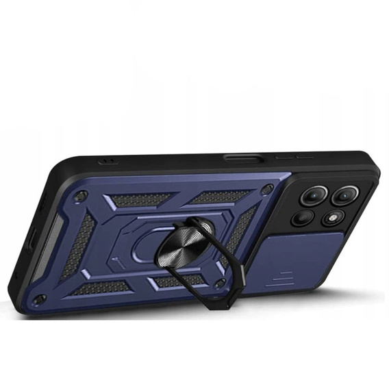 Husă blindată pentru Motorola Moto G15 / Motorola Moto G15 Power, CamShield Slide, albastru