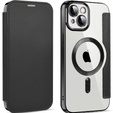 Cu clapetă pentru iPhone 14, RFID Wallet MagSafe CamShield, negru