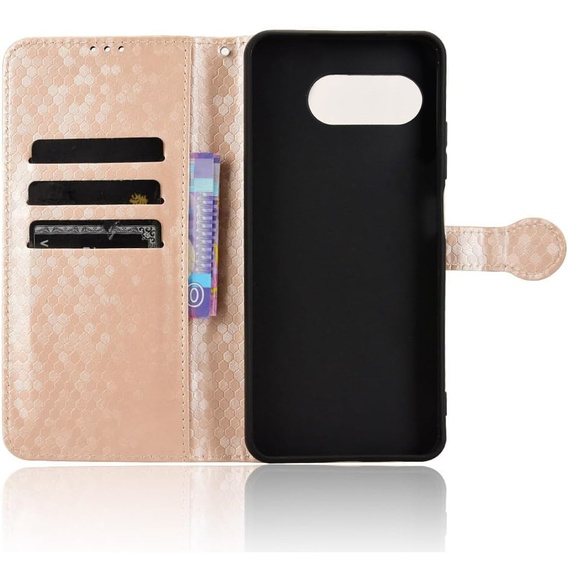 Husa cu clapetă pentru T Phone 3 5G, Wallet Rhombus, de aur