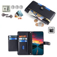 Cu clapetă pentru Realme 14 Pro 5G, Wallet Zipper Pocket, negru