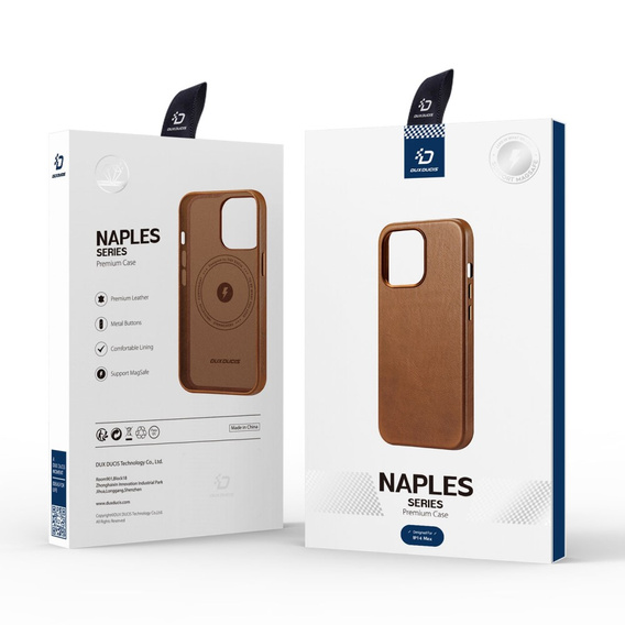 Huse pentru iPhone 14, Dux Ducis Max Naples, maro