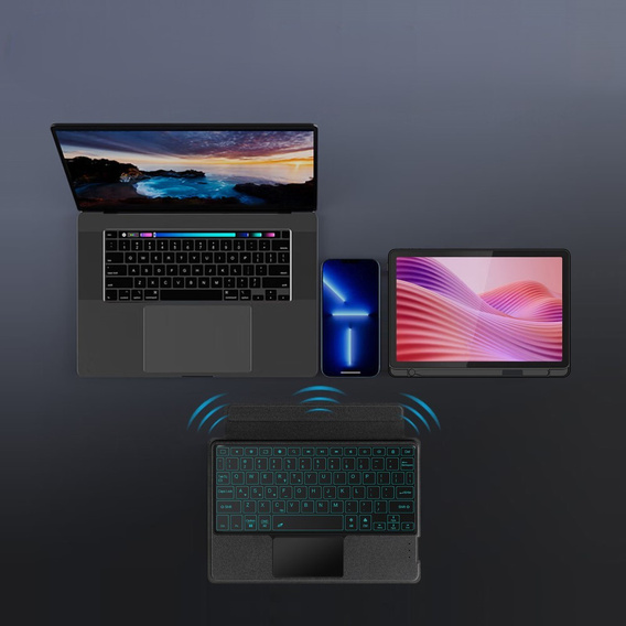 Carcasă + tastatură Lenovo Tab Plus, negru