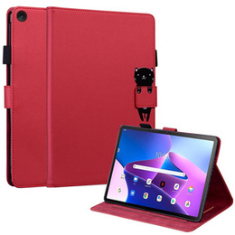 Husă pentru Lenovo Tab M10 Plus 10.6 Gen 3, cu clapetă, animal, roșu