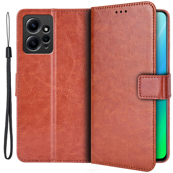 Cu clapetă pentru Xiaomi Redmi Note 12 4G, Crazy Horse Wallet, maro