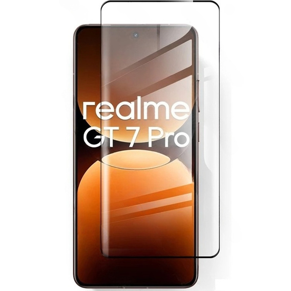 Sticlă călită 3D pentru Realme GT 7 Pro, cadru negru