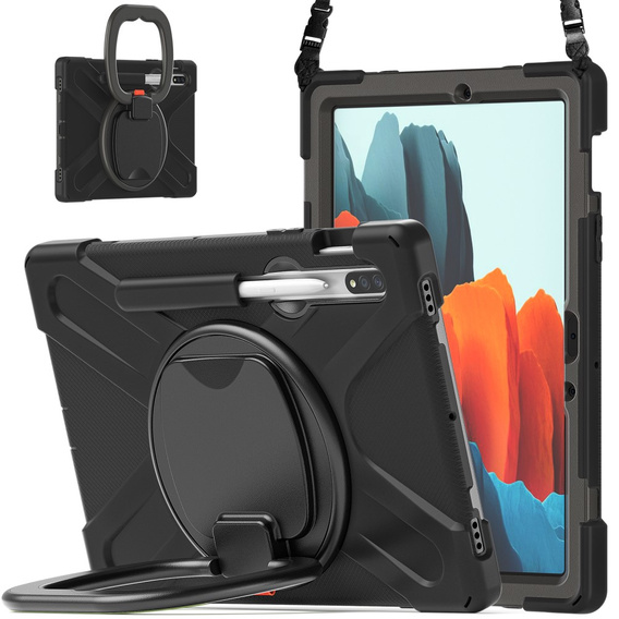 Husă pentru Samsung Galaxy Tab S9 FE / S9 / S9 / S8 / Tab S7, blindată, rotativă 360, negru