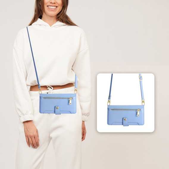Cu clapetă pentru Xiaomi Redmi Note 13 Pro 5G, Wallet Zipper Pocket, albastru