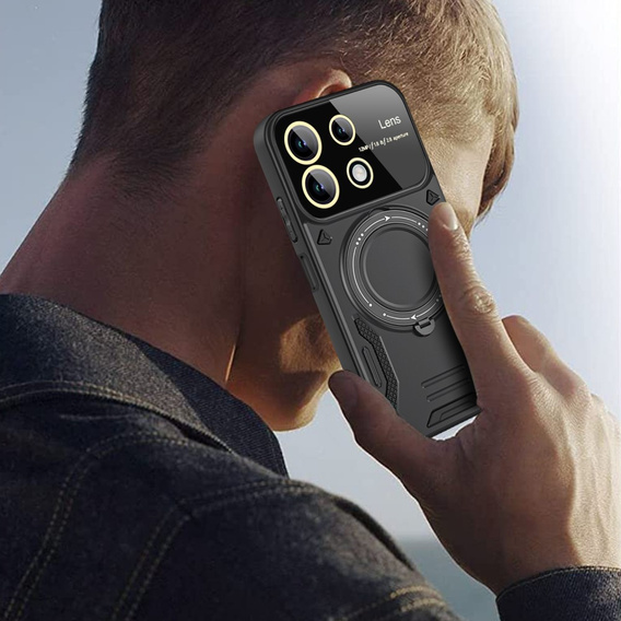 Husă blindată pentru Xiaomi Redmi Note 13 Pro 4G / Xiaomi Redmi Note 14S / Xiaomi Poco M6 Pro 4G, CamShield MagSafe, negru