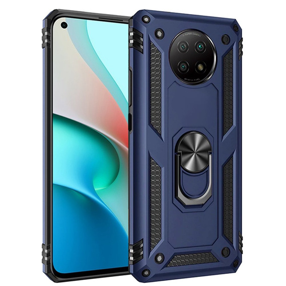 Husă blindată pentru Xiaomi Redmi Note 9T 5G, Nox Case Ring, albastru