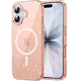 Husă pentru iPhone 17, pentru MagSafe, glitter, aur translucid