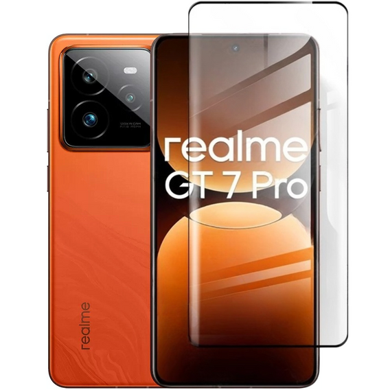 Sticlă călită 3D pentru Realme GT 7 Pro, cadru negru