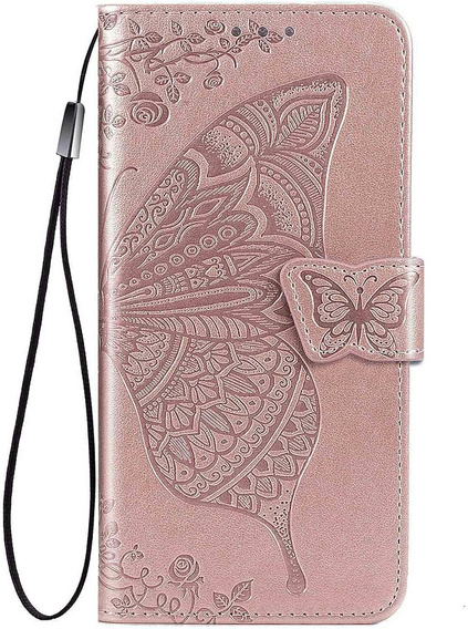 Cu clapetă pentru Vivo V50 Lite 4G / 5G, Butterfly, roz rose gold