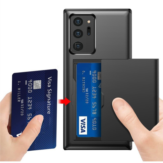 Huse pentru Samsung Galaxy Note 20 Ultra, Sliding Card Holder, negru