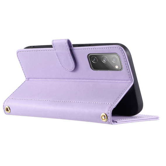 Husă cu clapetă pentru Samsung Galaxy S20 FE, Rhombus Crossbody Leather, violet