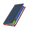 Cu clapetă pentru iPhone 14 Pro Max, Litchi Skin Grain, albastru închis