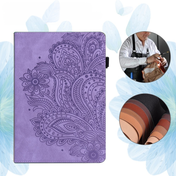 Husă cu clapetă pentru Xiaomi Redmi Pad SE 11", flower, violet