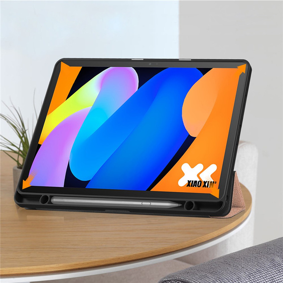 Husă pentru Lenovo Idea Tab 11" / Tab K11 11" (2 gen.), suport, Smartcase cu suport pentru stylus, auriu roz
