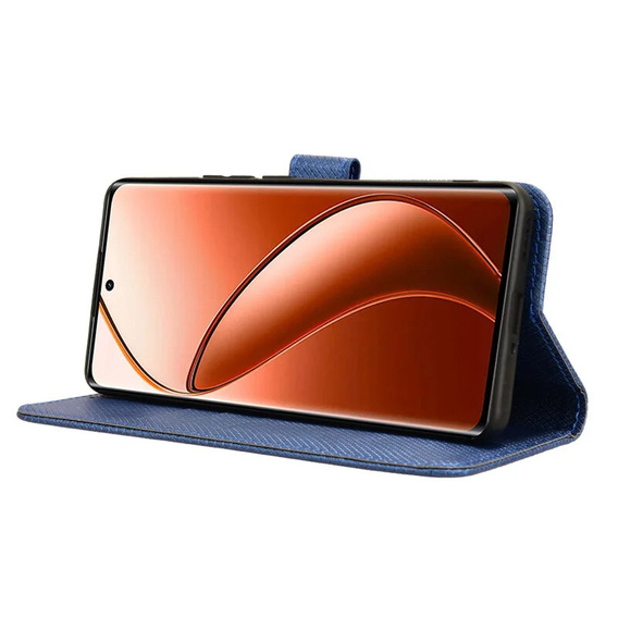 Cu clapetă pentru Realme 12 Pro 5G / 12 Pro+ 5G, Wallet Smart Magnet, albastru