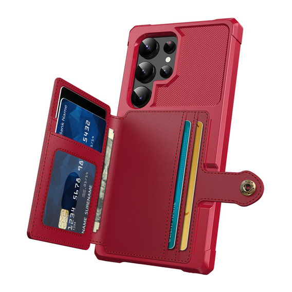 Husa pentru Samsung Galaxy S25 Ultra, Card Holder Kickstand, negru
